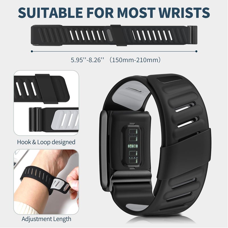Dado Comfort Durable Silicone Wristband Compatible with WHOOP 4.0 Band, Soft Silicone Sports Loop Strap for Men & Women, with U Shapped Connector - Image 5